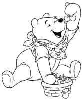 A coloring page of winnie the pooh